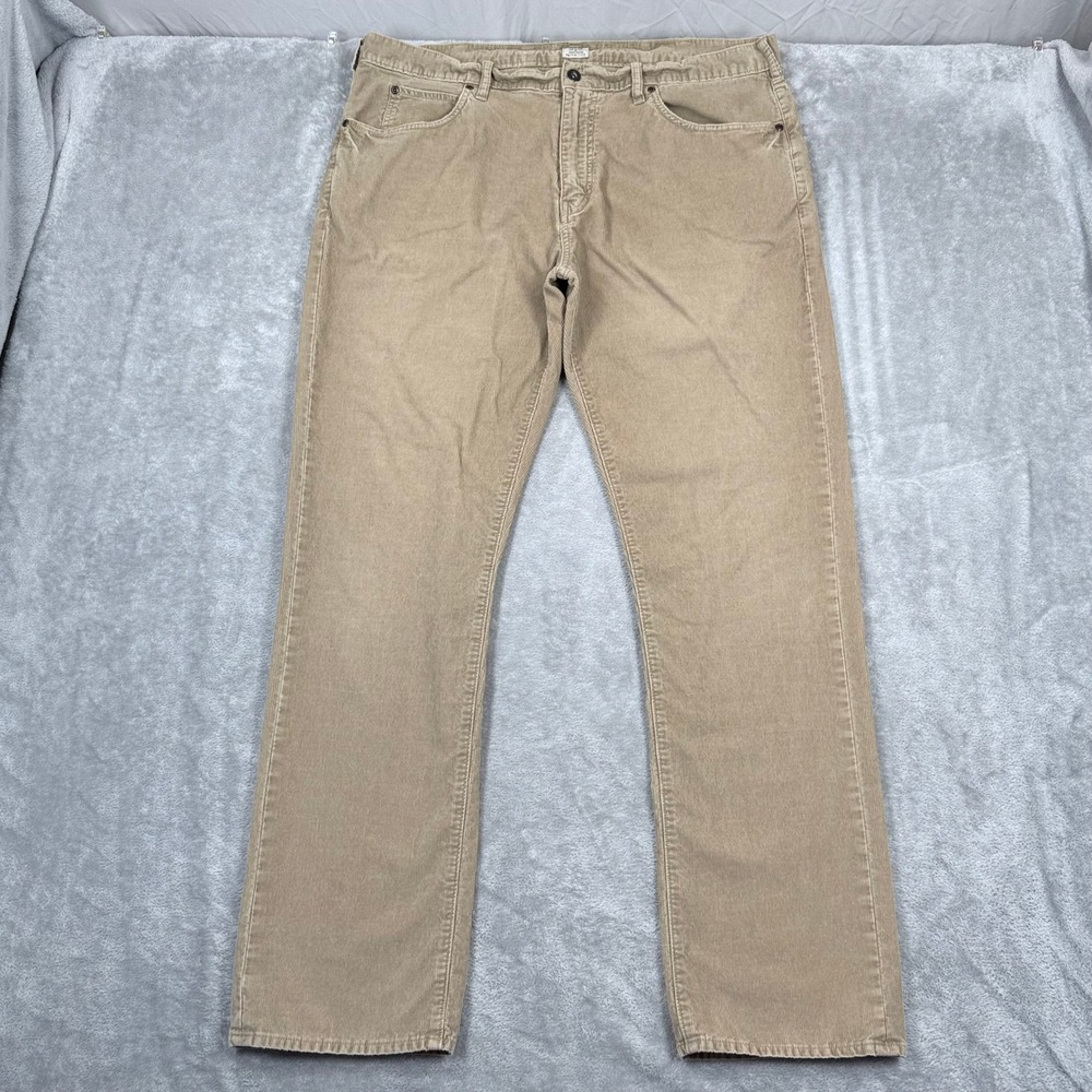 Vintage Y2K J Crew Corduroy Pants Mens 38x33 Tan Straight Leg 5-Pocket Cords